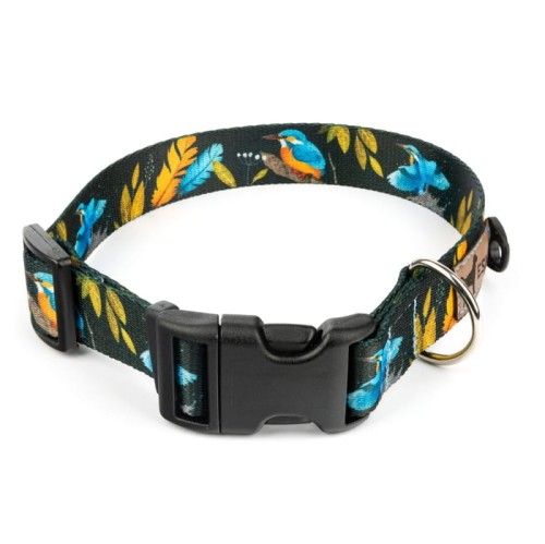 obroża-regulowana-dla-psa-czarna-ptaki.webp