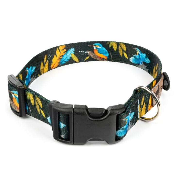 obroża-regulowana-dla-psa-czarna-ptaki.webp